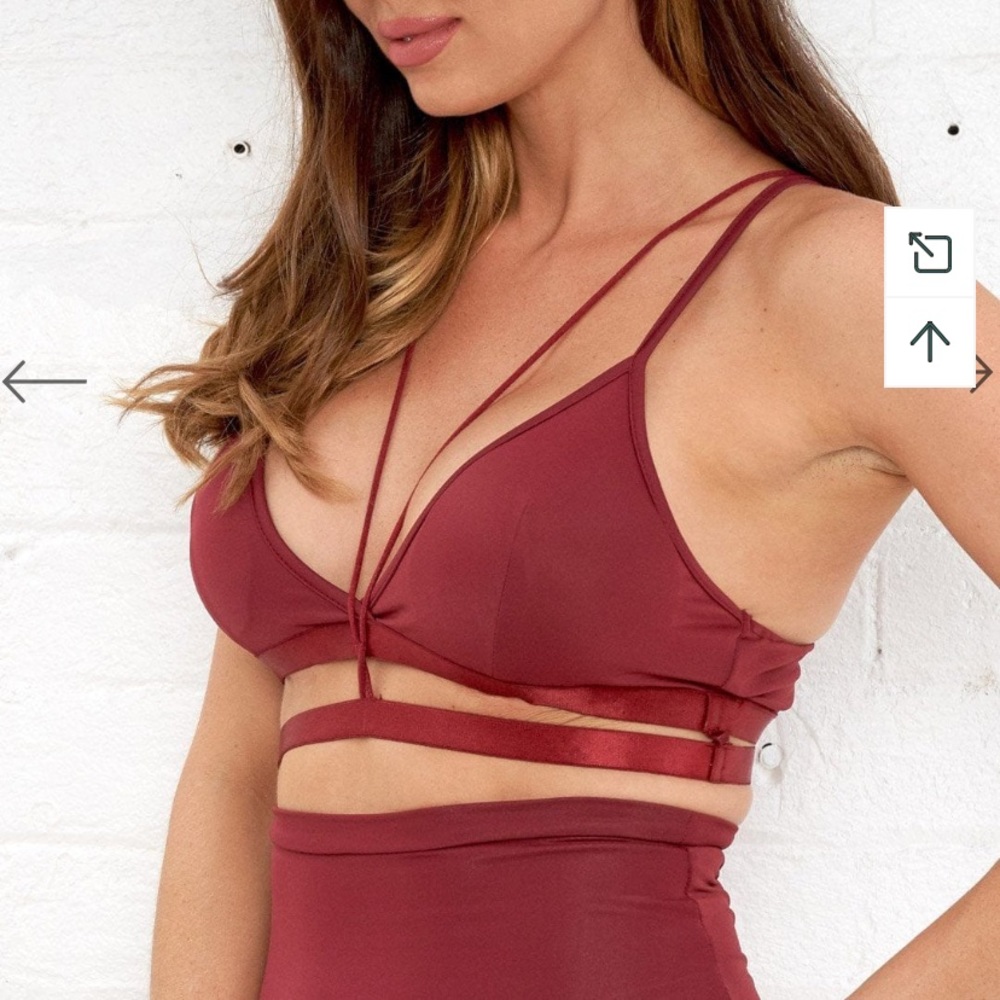 Lunalae Luna Pole Wear Bella Bra Top, 6, Wine